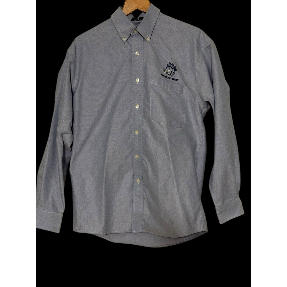 Dunbrooke Button Down Blue Dress Shirt Size S Embroidered C17  Wrinkle Free‎